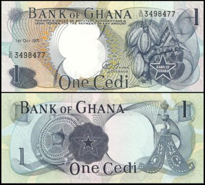 bankbiljetten / 010d / Ghana / 1 Cedi / 1971 / Unc
