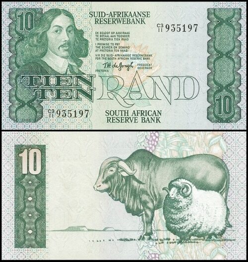 bankbiljetten / 120a / South Africa / Zuid Afika / 10 Rand / Nd / Unc