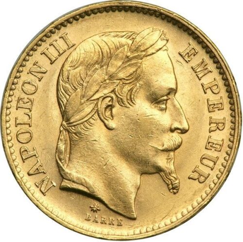 Worldcoins / Km 801 BB / France / Frankrijk / 1869 / 20 France / Pr / Gold 0.900