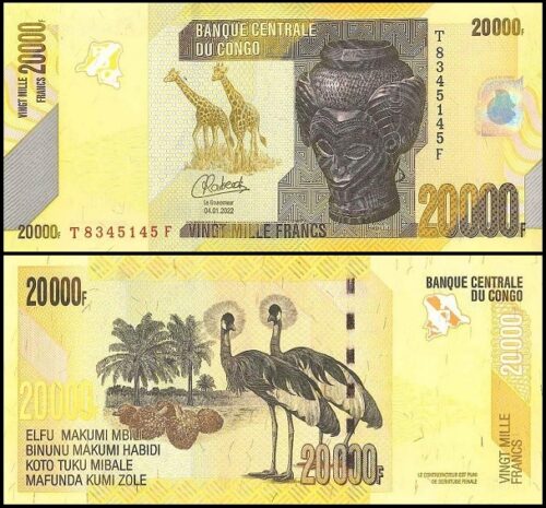 bankbiljetten / 104d / Congo Democratic Republic / Congo Dem. Republiek / 20000 Francs / 2022 / Unc