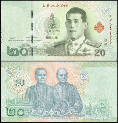 bankbiljetten / 135B(3) / Thailand / 20 Bath / 2018 / Unc
