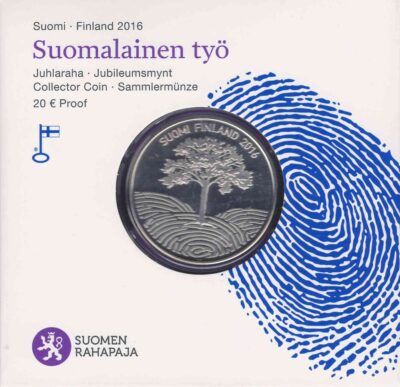 Euromunten / Finland / 2016 / 20 Euro / Proof / Finse Arbeid / Zilver 0.925