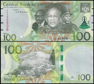 bankbiljetten / 029W / Lesotho / 100 Maloti / 2021 / Unc
