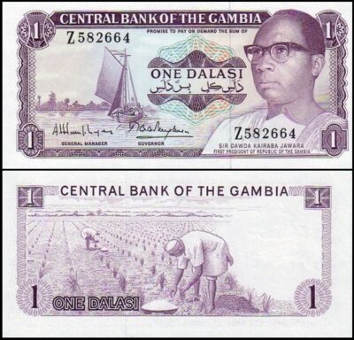 bankbiljetten / 004g / Gambia / 1 Dalasi / ND / Unc
