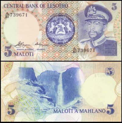 bankbiljetten / 005a / Lesotho / 5 Maloti / 1981 / Unc