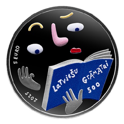 Euromunten / Letland / 2025 / 5 Euro / Proof / Gramatica