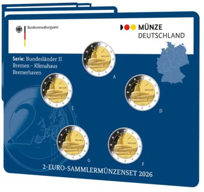 Euromunten / Duitsland / 2026 / Bremen / JGFDA / 2 Euro / Bu Blister