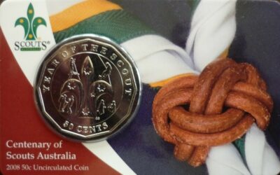 Worldcoins / Km 1049 / Australia / Australie / 2008 / 50 Cents / Scouts / Coincard / Unc