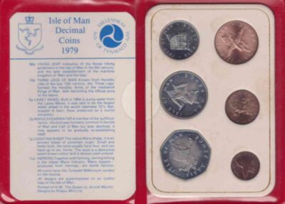 Worldcoins / XXX / Isle of Man / Decimal Coin Set / 1979 / Unc