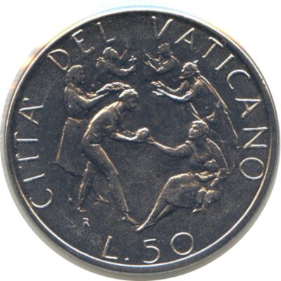 Worldcoins / Km 215 / Vatican City / Vaticaanstad / 50 Lire / 1989 / Unc