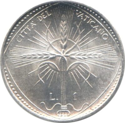 Worldcoins / Km 100 / Vatican City / Vaticaanstad / 1 Lire / 1968 / Unc