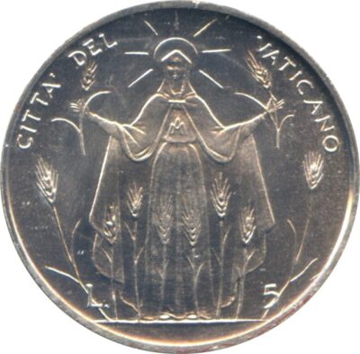 Worldcoins / Km 102 / Vatican City / Vaticaanstad / 5 Lire / 1968 / Unc