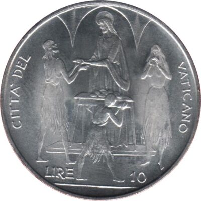 Worldcoins / Km 103 / Vatican City / Vaticaanstad / 10 Lire / 1968 / Unc