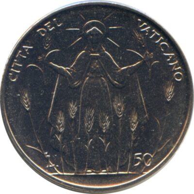 Worldcoins / Km 105 / Vatican City / Vaticaanstad / 50 Lire / 1968 / Unc