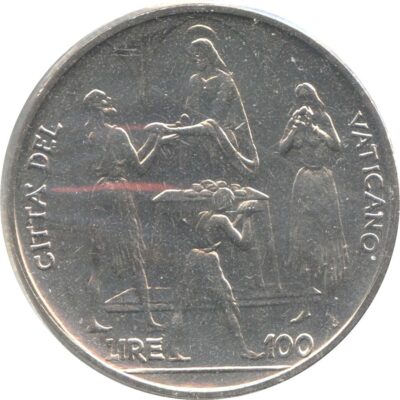 Worldcoins / Km 106 / Vatican City / Vaticaanstad / 100 Lire / 1968 / Unc