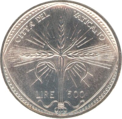 Worldcoins / Km 107 / Vatican City / Vaticaanstad / 500 Lire / 1968 / Unc / Zilver 0.835