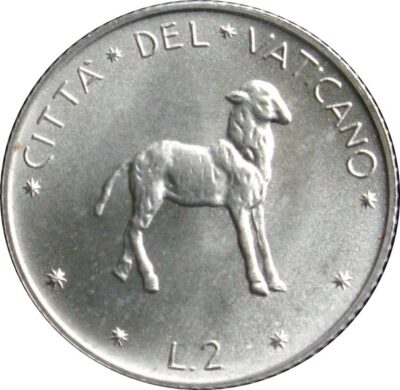 Worldcoins / Km 117 / Vatican City / Vaticaanstad / 2 Lire / 1975 / Unc