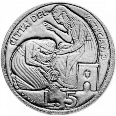 Worldcoins / Km 126 / Vatican City / Vaticaanstad / 5 Lire / 1975 / Unc