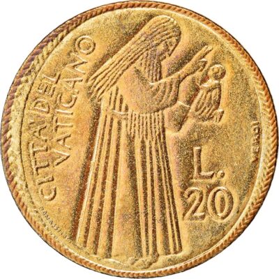 Worldcoins / Km 128 / Vatican City / Vaticaanstad / 20 Lire / 1975 / Unc