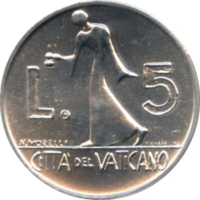 Worldcoins / Km 133 / Vatican City / Vaticaanstad / 5 Lire / 1978 / Unc