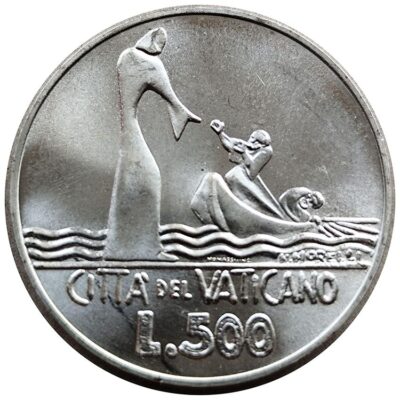 Worldcoins / Km 139 / Vatican City / Vaticaanstad / 500 Lire / 1978 / Unc / Zilver 0.835