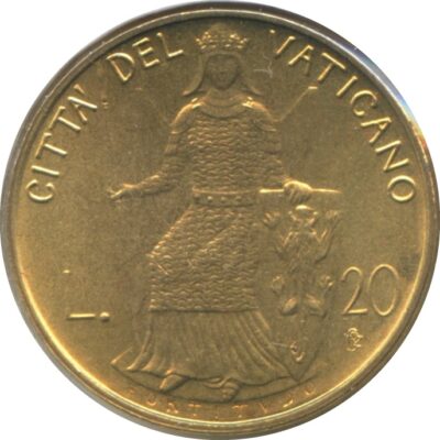 Worldcoins / Km 144 / Vatican City / Vaticaanstad / 20 Lire / 1980 / Unc