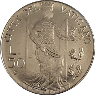 Worldcoins / Km 145 / Vatican City / Vaticaanstad / 50 Lire / 1980 / Unc