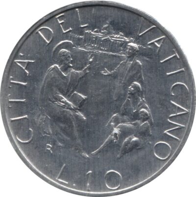 Worldcoins / Km 213 / Vatican City / Vaticaanstad / 10 Lire / 1989 / Unc