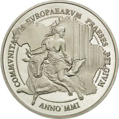 Worldcoins / Km 222 / Belgium / Belgie / 2001 / 500 Francs / Proof / Zilver 0.925