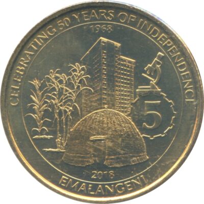 Worldcoins / Km 073 / Swaziland / 5 Emalangeni / 2018 / Unc / Golden Jubilee
