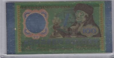 bankbiljetten / Netherlands / Nederland / 100 Gulden / Miniatuur / Erasmus / Zilver 0.999