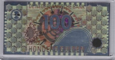 bankbiljetten / Netherlands / Nederland / 100 Gulden / Miniatuur / Steenuil / Zilver 0.999