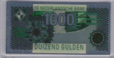 bankbiljetten / Netherlands / Nederland / 1000 Gulden / Miniatuur / Kievit / Zilver 0.999