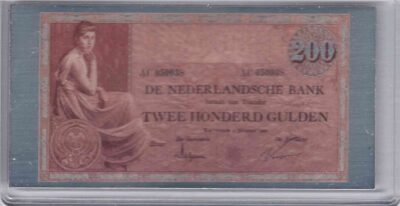 bankbiljetten / Netherlands / Nederland / 200 Gulden / Miniatuur / Grietje Seel / Zilver 0.999