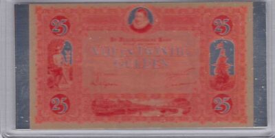 bankbiljetten / Netherlands / Nederland / 25 Gulden / Miniatuur / 1921 / Zilver 0.999