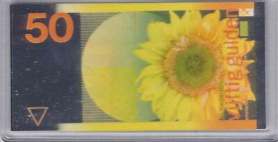 bankbiljetten / Netherlands / Nederland / 50 Gulden / Miniatuur / Zonnebloem / Zilver 0.999
