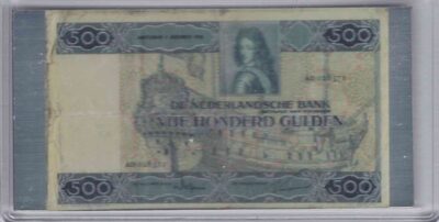bankbiljetten / Netherlands / Nederland / 500 Gulden / Miniatuur / Willem III / Zilver 0.999