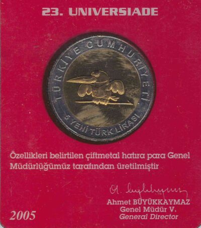 Worldcoins / Km 1271 / Turkey / Turkije / 5 Lira / 2005 / Unc Blister