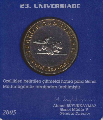 Worldcoins / Km 1272 / Turkey / Turkije / 5 Lira / 2005 / Unc Blister