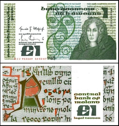 bankbiljetten / 070c / Ireland / Ierland / 1 Pound / 16-02-1987 / Unc