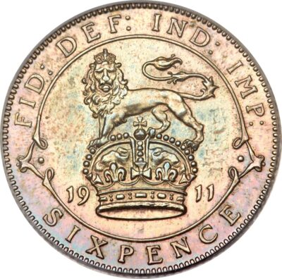 Worldcoins / Km 815 / Great Britain / Groot-Brittannie / 6 Pence / 1920 / Zg+ / Zilver 0.500