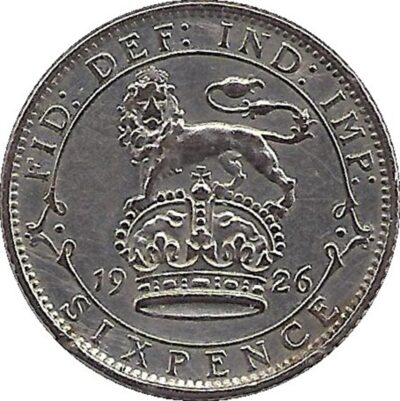 Worldcoins / Km 815a / Great Britain / Groot-Brittannie / 6 Pence / 1923 / Fr+ / Zilver 0.500