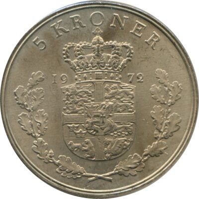 Worldcoins / Km 853 / Danmark / Denemarken / 5 Kroner / 1961 / Zf