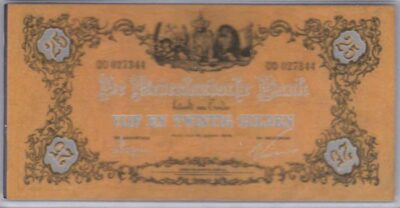 bankbiljetten / Netherlands / Nederland / 25 Gulden / Miniatuur / 1860 / Zilver 0.999