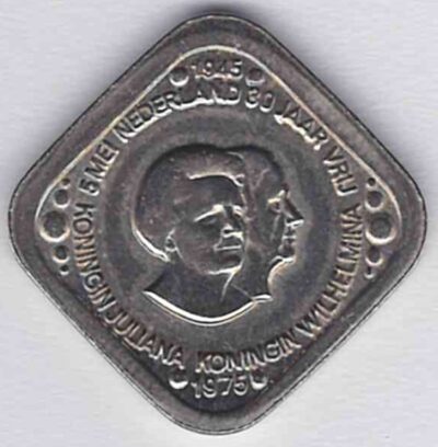 Penning / Vierkant / 5 Cent / 1975 / 30 Jaar Bevrijding