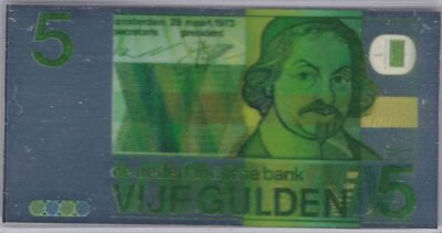 bankbiljetten / Netherlands / Nederland / 5 Gulden / Miniatuur / Vondel II / Zilver 0.999