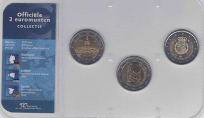 Euromunten / Officiële Collectie KNM / 2 Euro / Unc / Spanje 2018 Felipe / Estland 2018 Republiek / Duitsland 2018 Charlottenburg