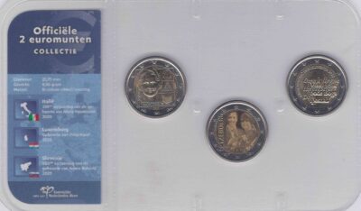 Euromunten / Officiële Collectie KNM / 2 Euro / Unc / Slovenie 2020 Adam Bohoric / Luxemburg 2020 Prins Karel / Italie 2020 Montesori