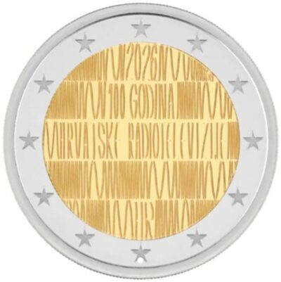 Euromunten / Kroatie / 2026 / 2 Euro / Unc / 100 Jaar Kroatische Radio En Tv