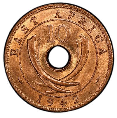 Worldcoins / Km 026.1 / East Africa / Oost Africa / 1939 KN / 10 Cents / Zf
